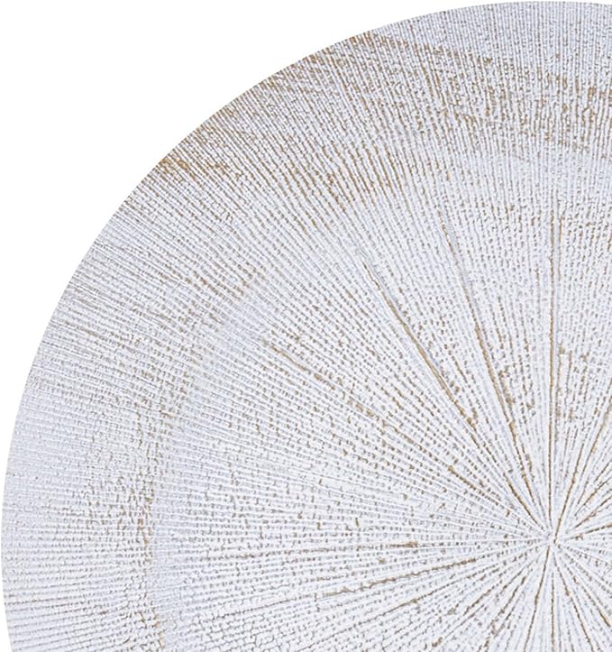 13" Round White Charger Plates, Elegant Serving Chargers Plate Set Bulk for Wedding Dinner Holiday Party Event Table Setting Decoration, 6 Pcs