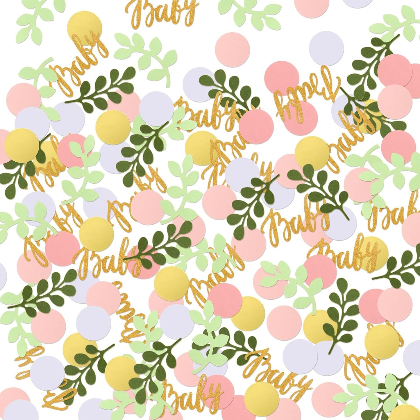 Minatee 400 Pcs Baby Shower Confetti Decorations Table Confetti Dots Gender Reveal Wedding Decor(Stylish Color,Blush Style)