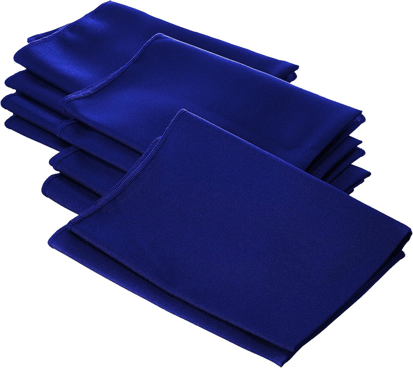 LA Linen 10-Pack Poly Poplin Napkin, Soft Cloth Napkins, Washable Reusable Napkins, Stain and Wrinkle Resistance Table Napkins for Dinner, Wedding, Parties, 18 by 18-Inch, Royal Blue