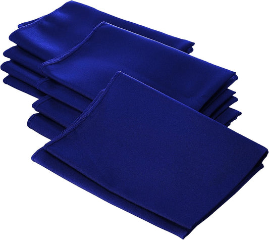 LA Linen 10-Pack Poly Poplin Napkin, Soft Cloth Napkins, Washable Reusable Napkins, Stain and Wrinkle Resistance Table Napkins for Dinner, Wedding, Parties, 18 by 18-Inch, Royal Blue