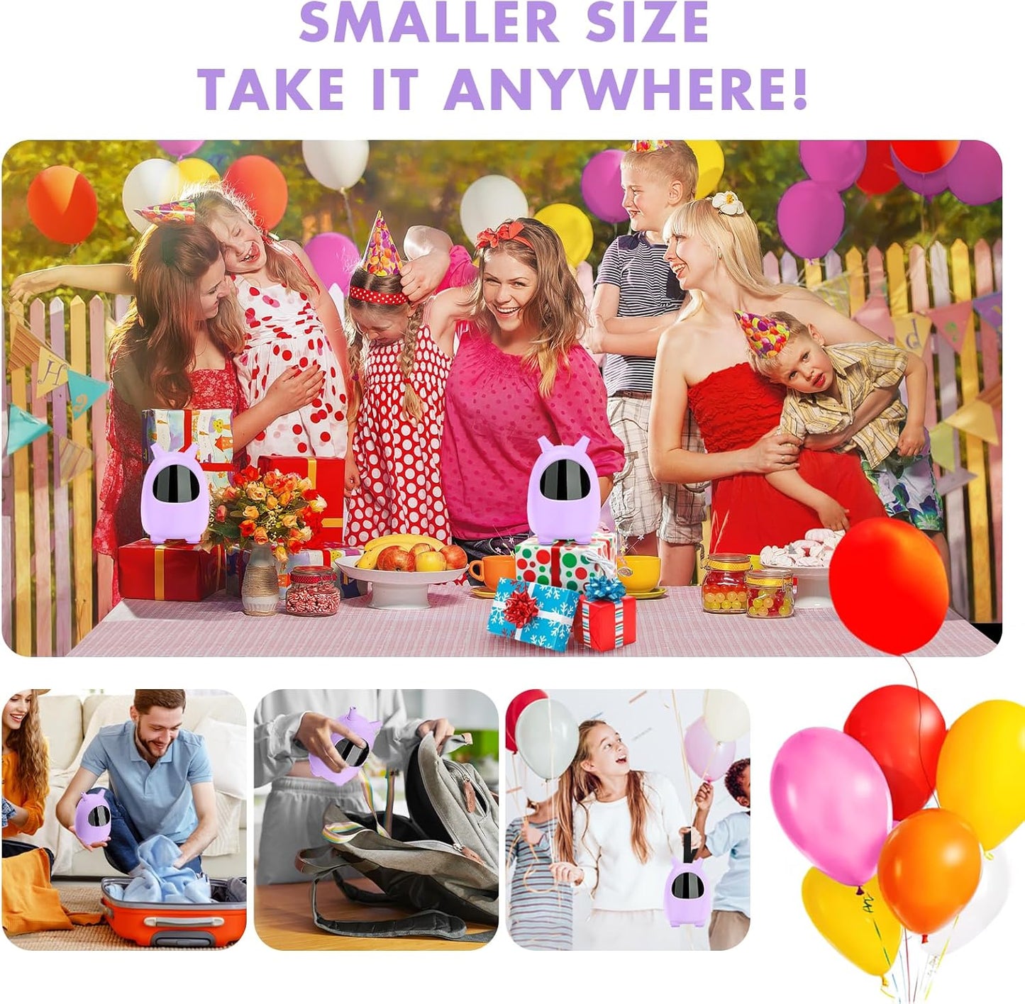 Balloon Pump Electric, SPLAKS Balloons Inflator Air Pump Portable Balloon Blower for Garland Arch, Party Decoration