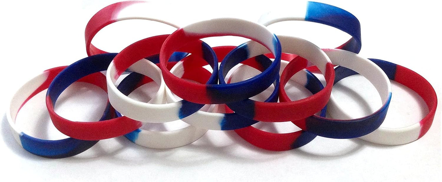 TheAwristocrat 1 Dozen (12) Multi-Pack Blank Rubber Wristbands Silicone Bracelets - Select from a Variety of Colors