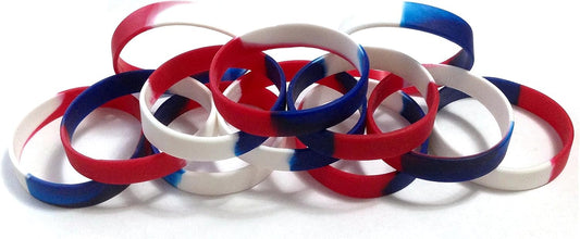 TheAwristocrat 1 Dozen (12) Multi-Pack Blank Rubber Wristbands Silicone Bracelets - Select from a Variety of Colors