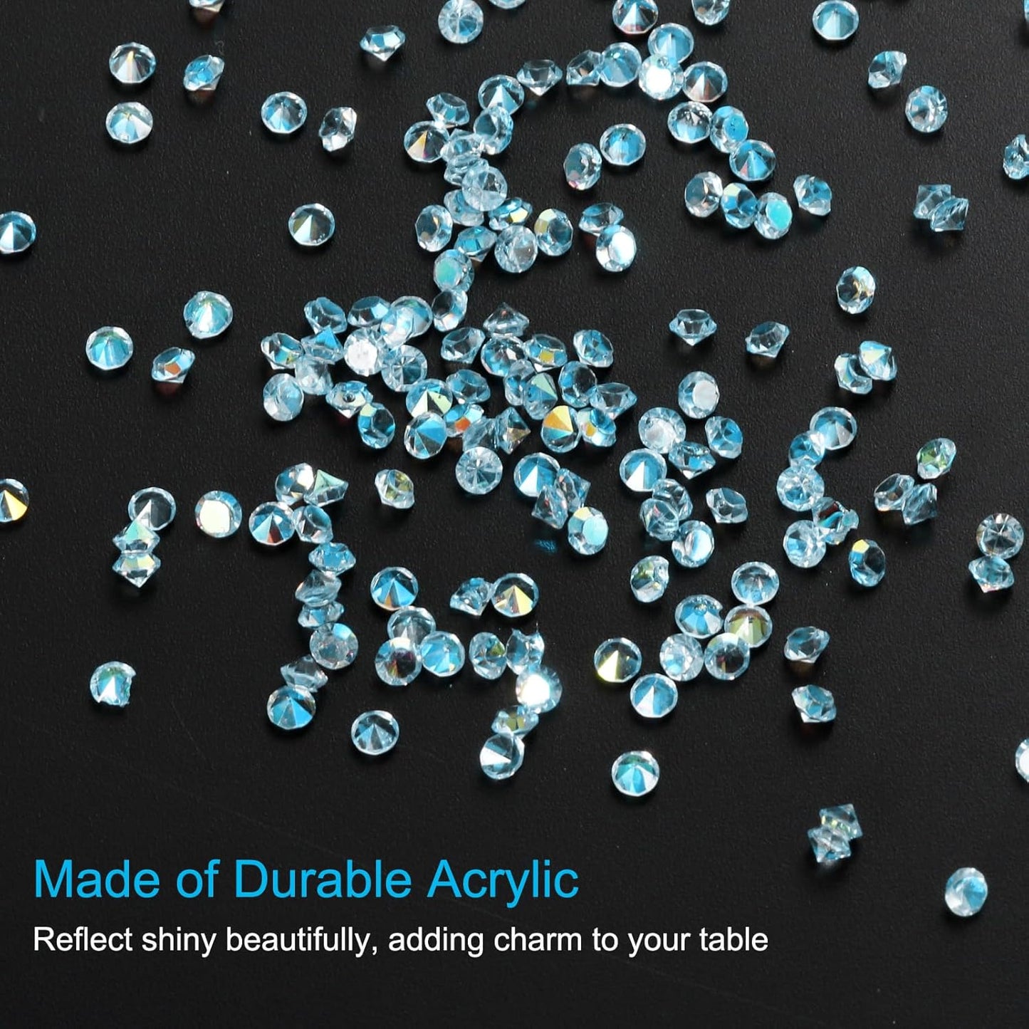 PATIKIL 14000Pcs Wedding Table Scatter Confetti Crystals 3mm Acrylic Diamonds Vase Fillers Gems for Table Centerpiece Decorations Bridal Shower Party, Light Blue AB