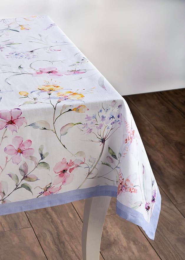 Maison d' Hermine Table Cloth Rectangle Table 100% Cotton 60 x 90 Inches Tablecloth Reusable Decorative for Dining Room Farmhouse Home Valentines Day Decorations Spring Summer - Summer Floral