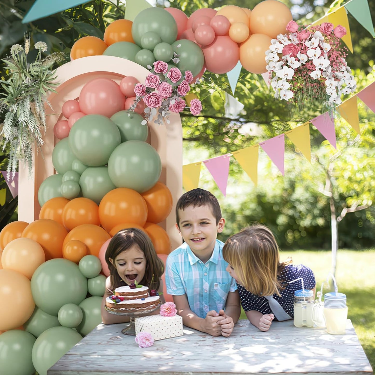Sage Green and Pink Balloons Arch Retro Dusty Pink Olive Green Burnt Orange Beige Balloons Garland for Boho Thanksgiving Fall Autumn Baby Shower Fairy Floral Jungle Safari Birthday Party Decor