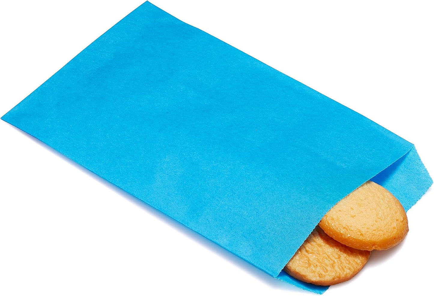 Quotidian Sky Blue Flat Medium Greaseproof Paper Bags 4" x 6" (10 x 15.2cm) Pack of 100 - Soap Wedding Cards Stamps Party Favor