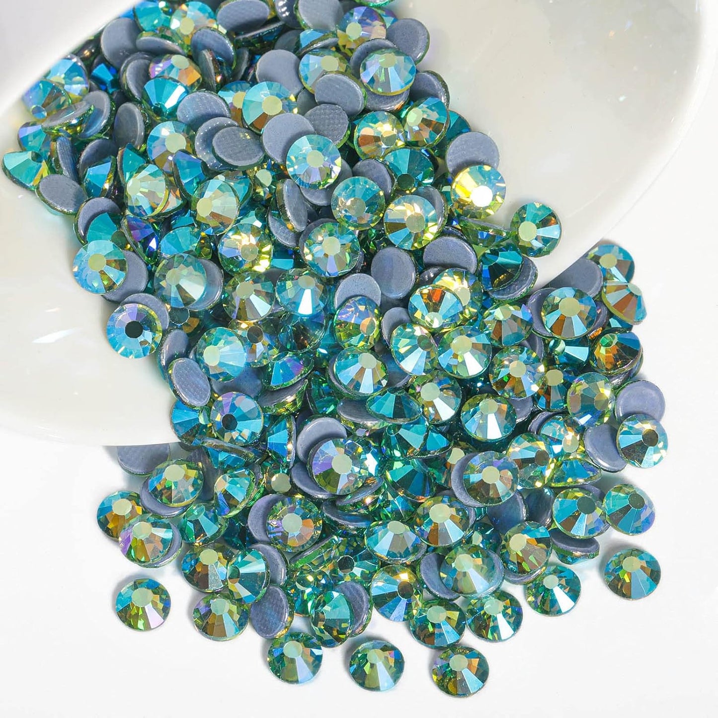 Beadsland Hotfix Rhinestones, 1440pcs Flatback Crystal Rhinestones for Crafts Clothes DIY Decorations,Peridot AB, SS12, 3.0-3.2mm