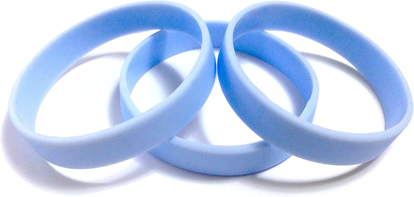 TheAwristocrat 1 Dozen (12) Multi-Pack Blank Rubber Wristbands Silicone Bracelets - Select from a Variety of Colors