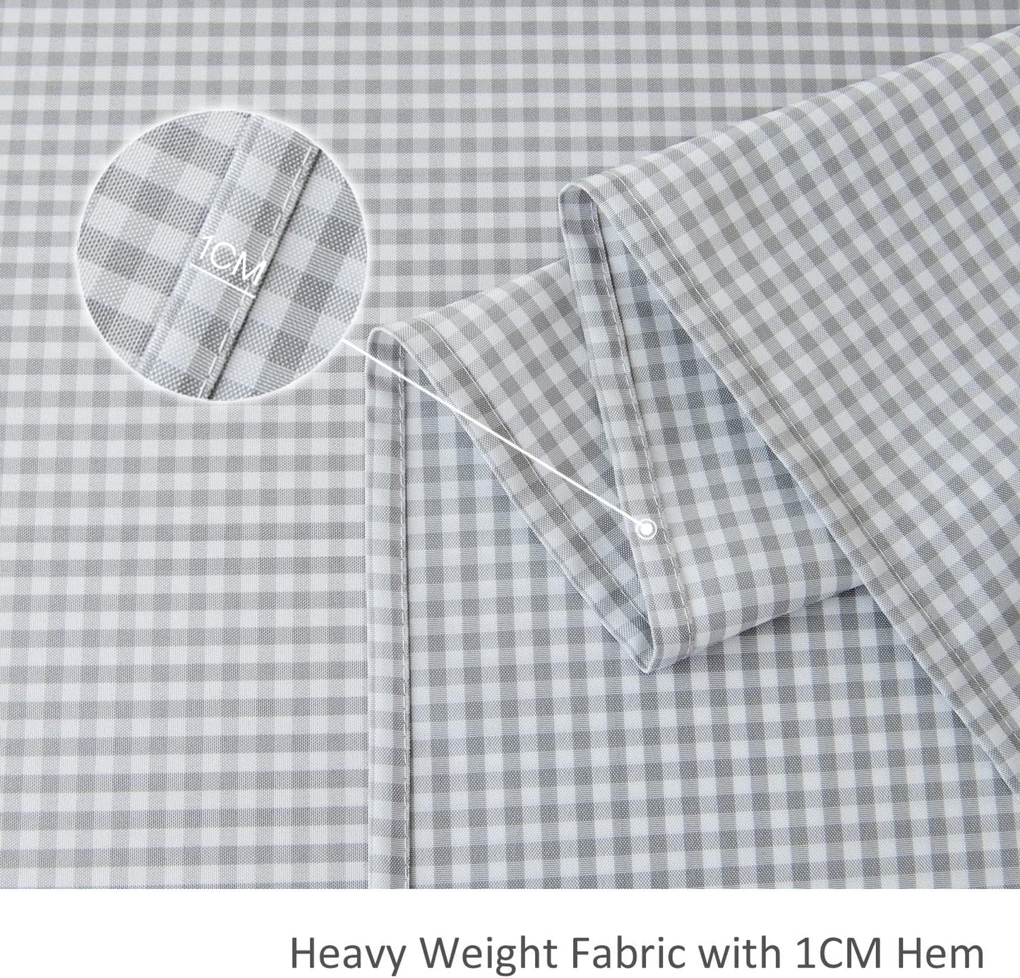 maxmill Checkered Tablecloth Stain Resistant Waterproof and Wrinkle Resistant Washable Heavy Weight Table Cloth Gingham for Dining Room and Outdoor Use, Rectangle 60 x 120 Inch Grey White