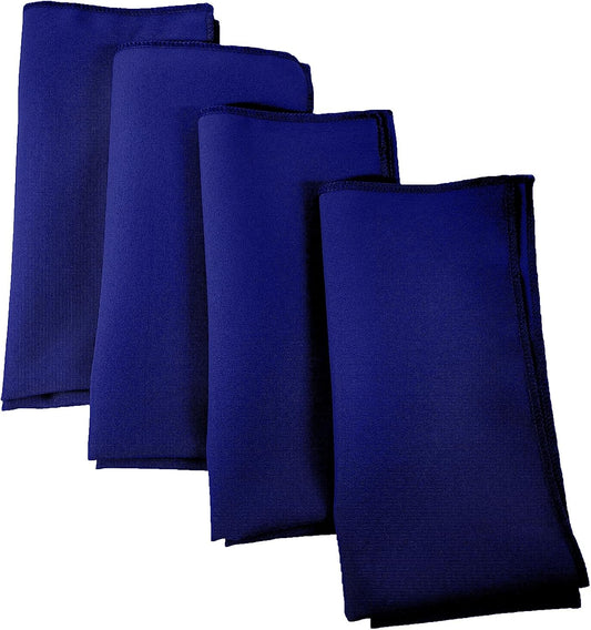 LA Linen 4-Pack Poly Blend Napkins - Soft, Washable, Stain & Wrinkle Resistant - Dinner & Party Napkins - Royal Blue, 18x18