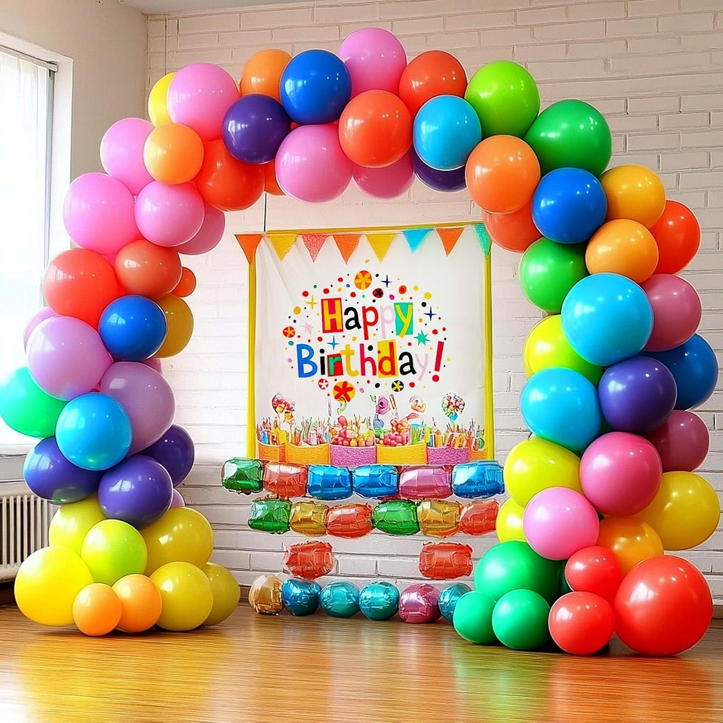 150 pcs Rainbow Latex Balloons, 5 inches Assorted color ballons, Round Helium Bright Color Balloons for Birthday Baby Shower Wedding Party Decorations