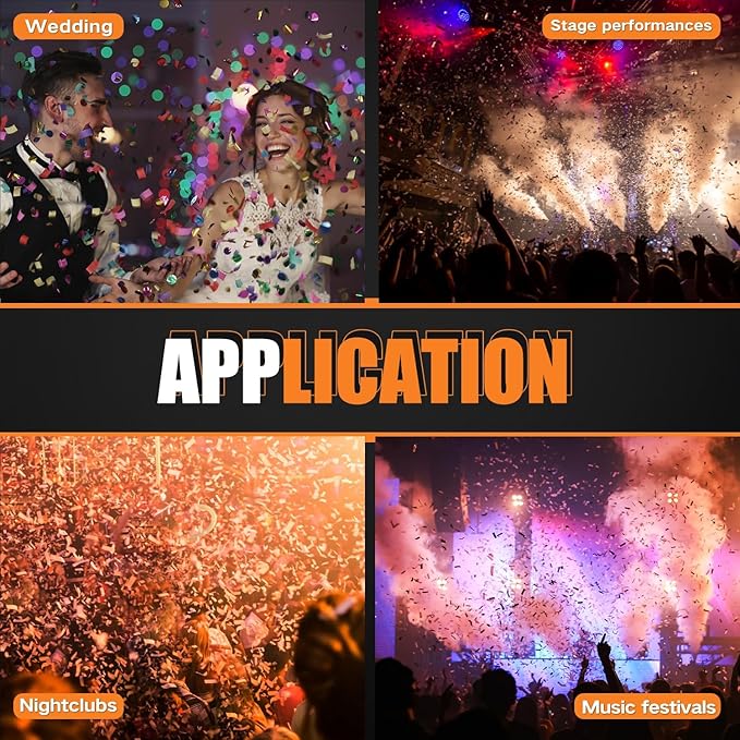 Professional Confetti Launcher Cannon Machine, Confetti Blower Machine Confetti Cannon DMX/Remote Control for Weddding Disco Show Club Stage Party