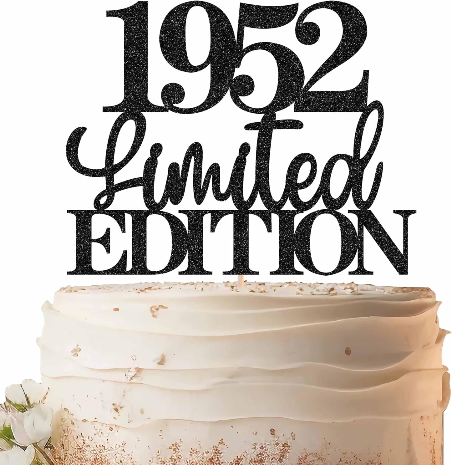 Limited EDITION 1952 Cake Topper - Black Glitter Happy 73rd Birthday Party Cake Decoration Supplies, Cheer to 73 Years Cake Bunting Decor for 73rd Birthday Party Photo Booth Props