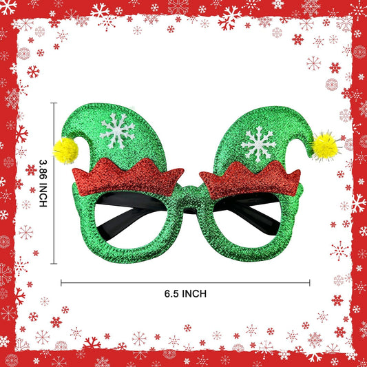 12 Pcs Christmas Glasses Party Favors Supplies for Kids & Adults,Funny Xmas Eyeglasses Goodie Bag Stocking Stuffers,Holiday Classroom Costume Accessories,Photo Booth Props Decorations for Students