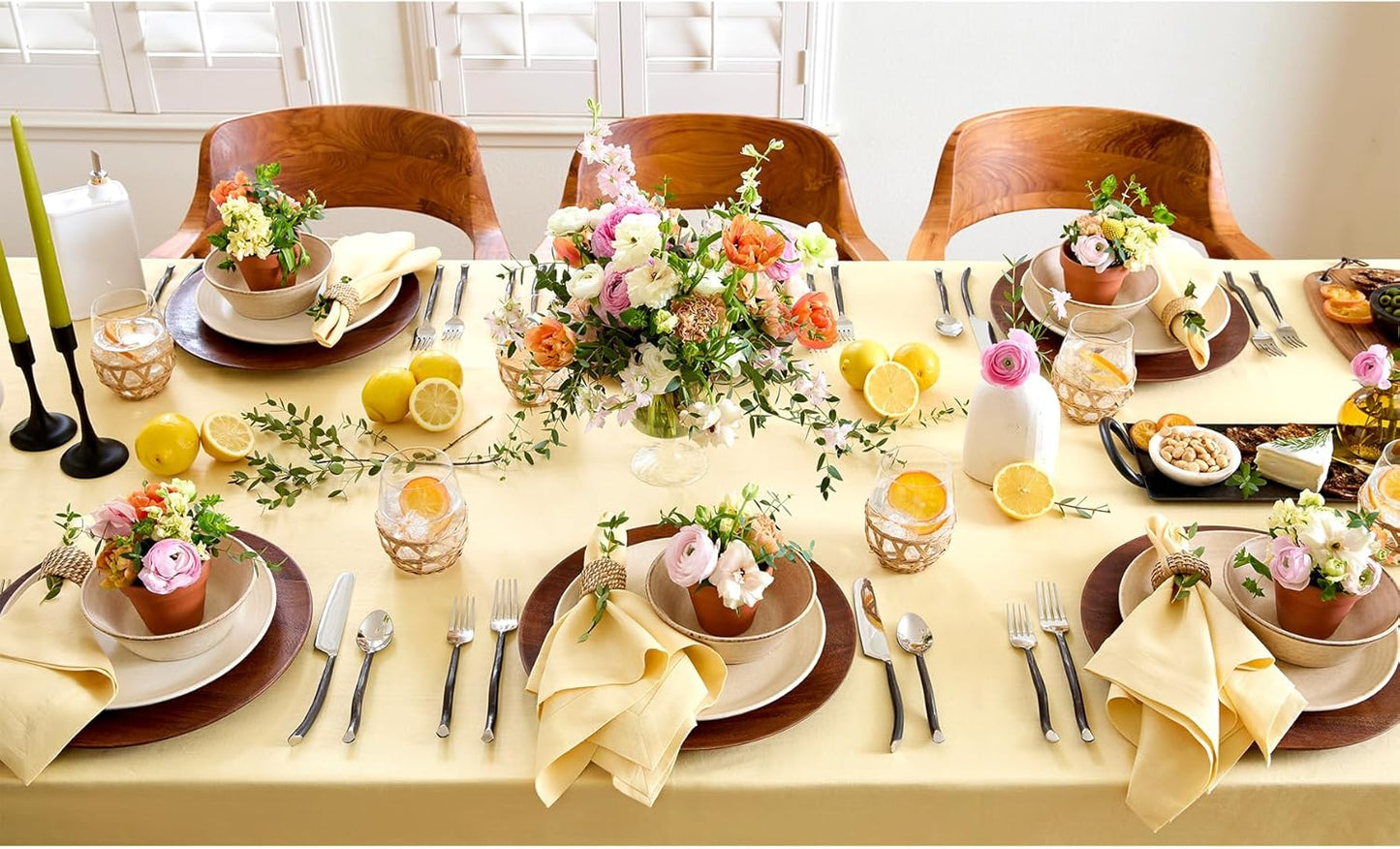 Solino Home Linen Tablecloth for Rectangle Tables 60 x 90 Inch - 100% Pure Linen Golden Straw Table Cloth - Fete, Machine Washable Cloth Tablecloth for Fall, Autumn, Thanksgiving