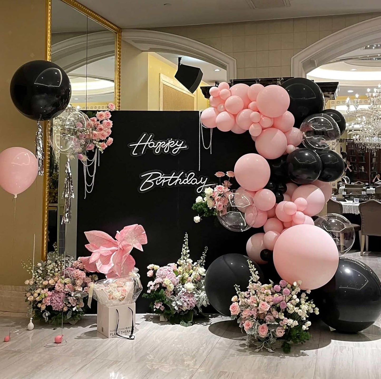 KALOR 18 Inch Black Balloons, 10 Pcs Black Matte Latex Balloons Big Round Balloons for Wedding, Baby Shower, Birthday Party and Event Decoration