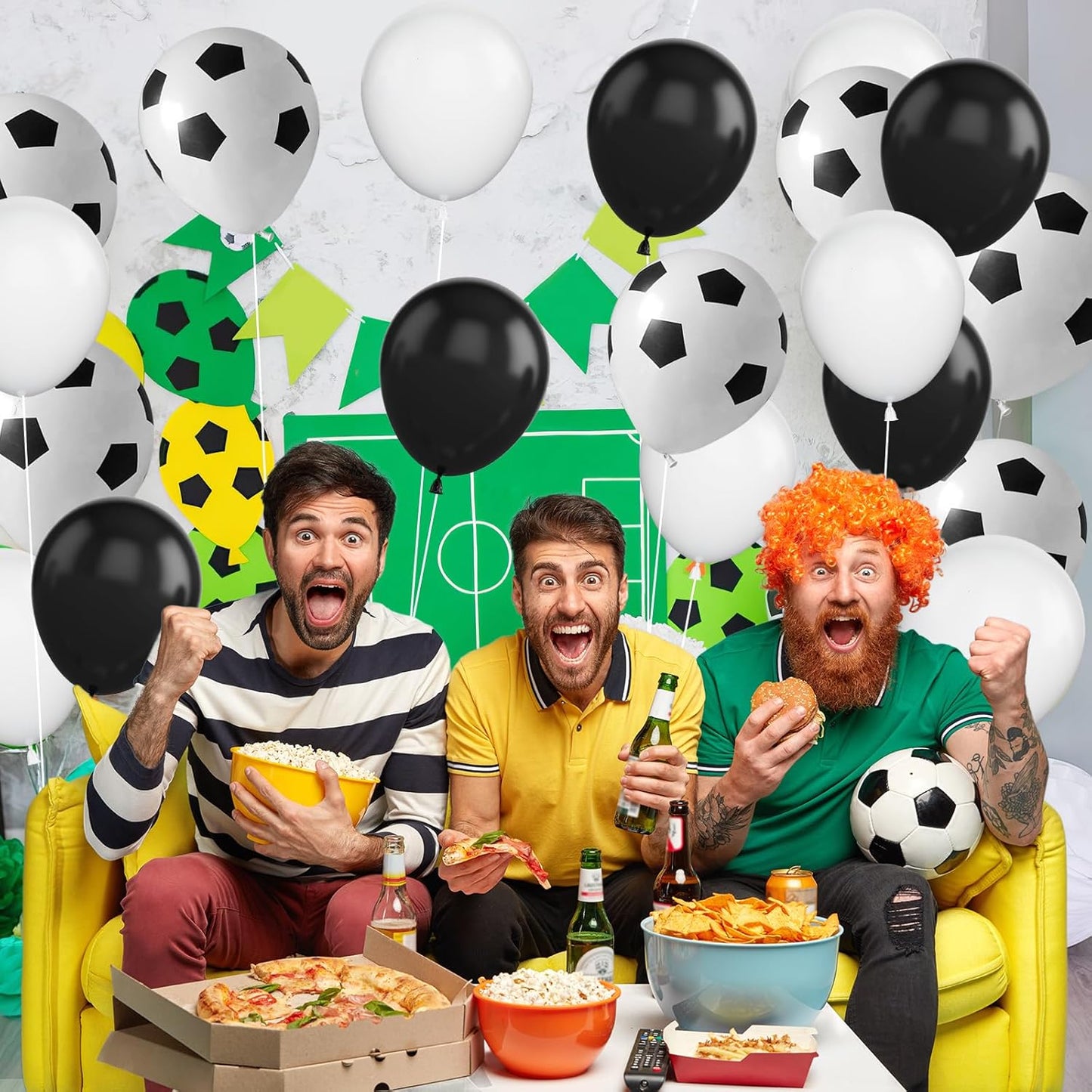 30pcs Soccer Balloon Black White,Soccer Print Balloon Set,Football Party Birthday Decorations,12 Inch Football Latex Balloons for Boys Kids Soccer Sport Theme Party Decorations