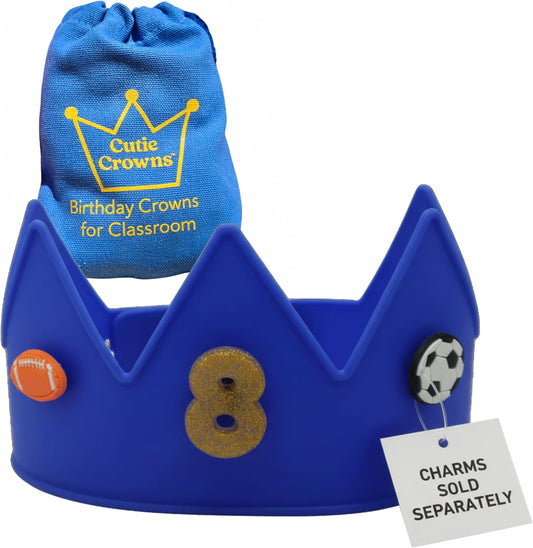 Birthday Crown for Kids Classroom – Adjustable Soft Silicone Princess Crown, Ages 2–10+, BPA Free, Dishwasher Safe