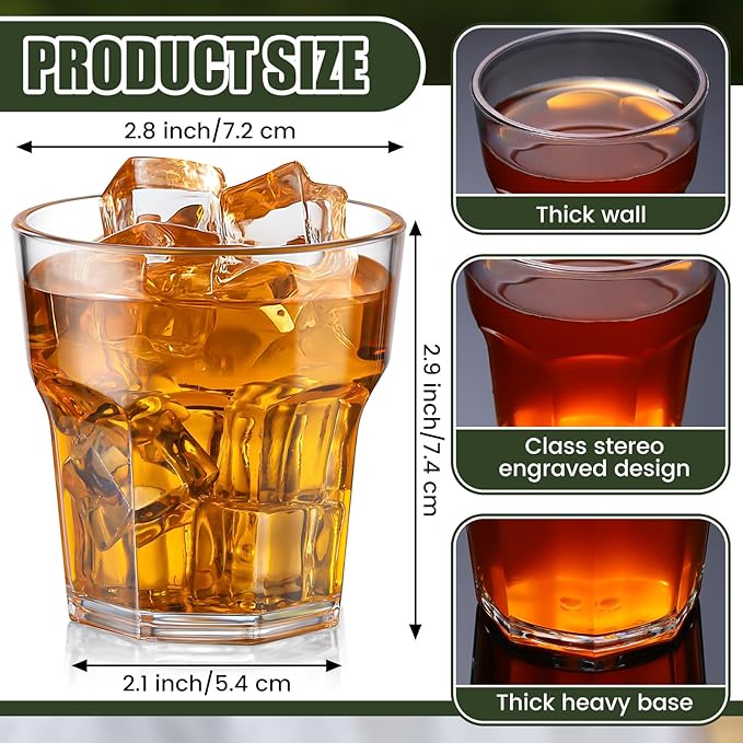 Tioncy 50 Pcs Acrylic Drinking Glasses 5.4 oz Small Whiskey Glass Clear Shot Glasses Bulk Unbreakable Stackable Oktoberfest Drinkware Mini Beer Mug for Drinking Bars Wine Vodka