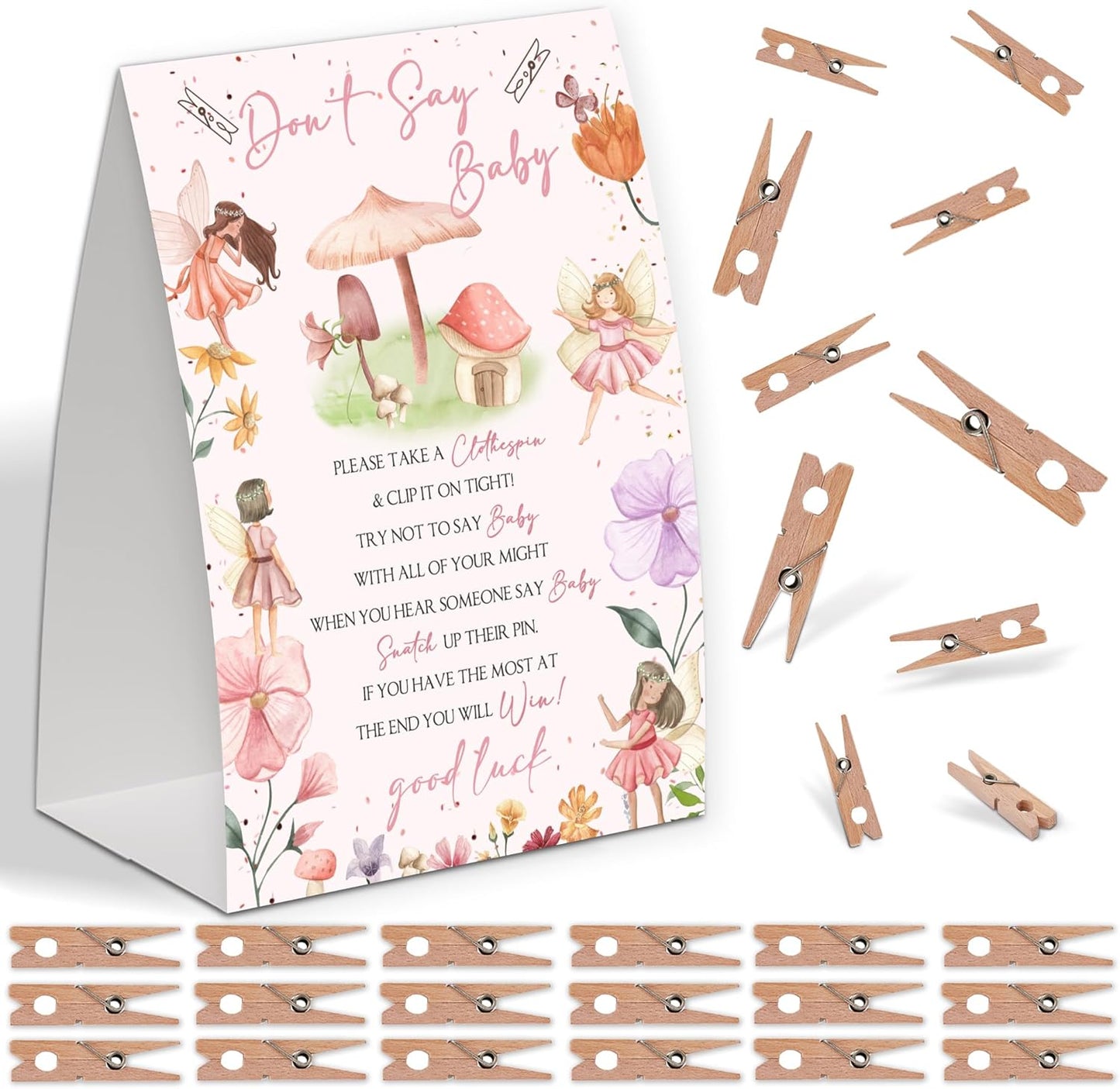 Enchanted Pixie Fairy Shower Decoration,Don't Say Baby Baby Shower Game,Gender Neutral Baby Shower Decorations,Small Clothespin Game,Baby Shower Ideas,Baby Shower Games 50 Guest,Fall Party Games
