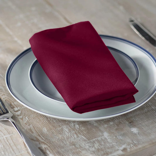 LA Linen 10-Pack Poly Poplin Napkin, Soft Cloth Napkins, Washable Reusable Napkins, Stain and Wrinkle Resistance Table Napkins for Dinner, Wedding, Parties, 17 by 17-Inch, Cranberry