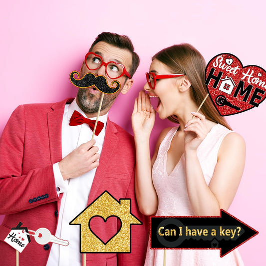 Housewarming Party Decorations Photo Booth Props Welcome Home Decor Photobooth House Warming Party Supplies Decoration New Sweet Home Photo Booth Props Kit
