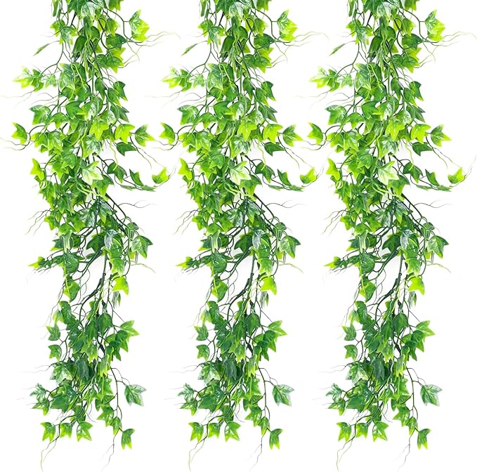 3 Pack Fake Vines Ivy Vines Plante Artificielle Interieur Greenery Garland Bedroom Decor Aesthetic Garland For Room Wall Kitchen Garden Outdoor Bathroom Dorm Wedding Courtyard Party Decorations(Green)
