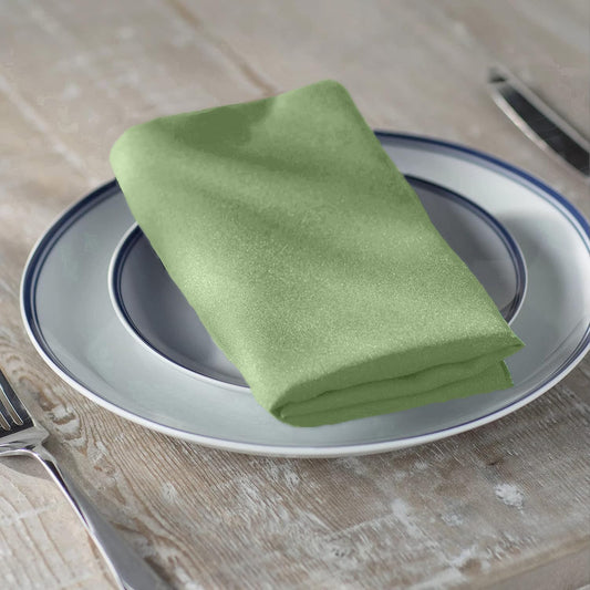 LA Linen 10-Pack Poly Poplin Napkin, Soft Cloth Napkins, Washable Reusable Napkins, Stain and Wrinkle Resistance Table Napkins for Dinner, Wedding, Parties, 17 by 17-Inch, Sage