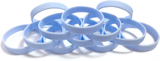 TheAwristocrat 1 Dozen (12) Multi-Pack Blank Rubber Wristbands Silicone Bracelets - Select from a Variety of Colors