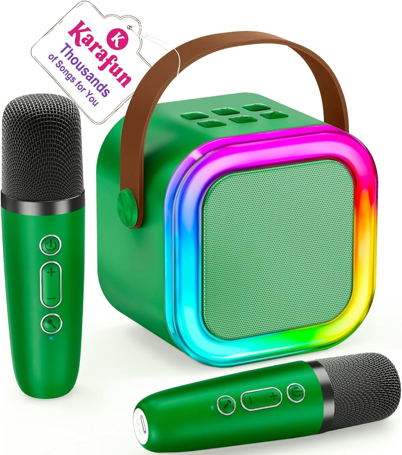 Mini Karaoke Machine for Kids, 2025 TOP Toys Christmas Birthday Gifts Ideas for Girls Ages 4, 5, 6, 7, 8, 9, 10, 12+ Years Old, Portable MP3 Player with 2 Wireless Mics for Party
