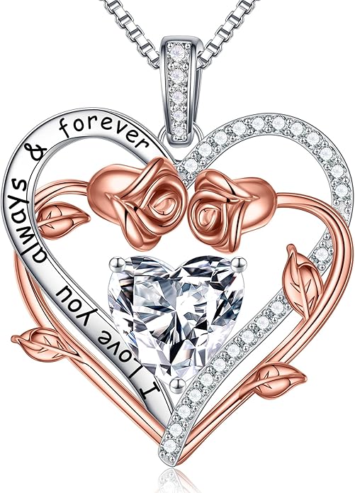 MOOSEA Valentines Day Gifts for Wife Mom - S925 Sterling Silver 1-3 ct D Color VVS1 Clarity Moissanite Necklace, Anniversary Birthday Gift for Her