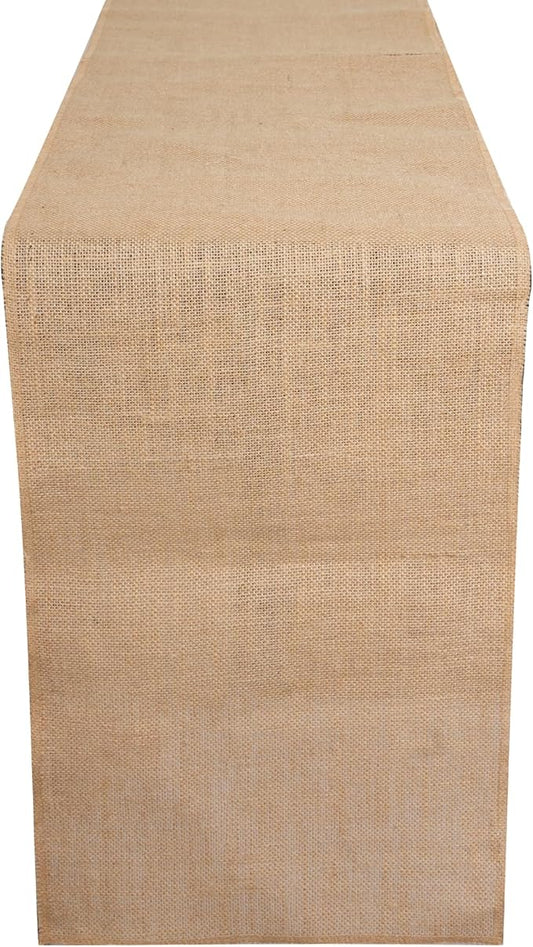 RAJRANG Jute Table Runner Long Burlap Roll Fabric for Party Dining Room Kitchen Wedding Fall Decoration (Natural, L-900 X W-12)