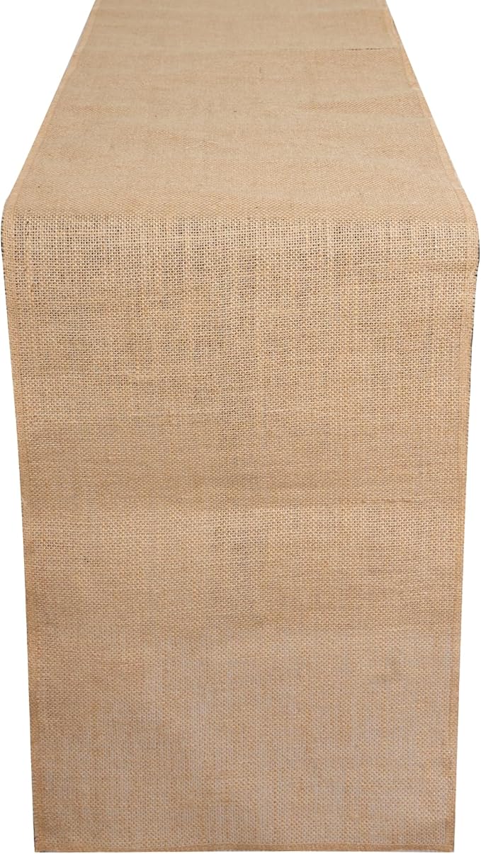 RAJRANG Jute Table Runner Long Burlap Roll Fabric for Party Dining Room Kitchen Wedding Fall Decoration (Natural, L-1800 X W-12)