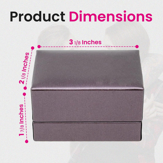 Novel Box Purple Jewelry Box for Double Rings 3.12x2.12x1.87 Inches - Double Rings Gift Box for Proposal Wedding Engagement - Faux Leatherette Jewelry Display Box - Gift Presentation Boxes for Rings