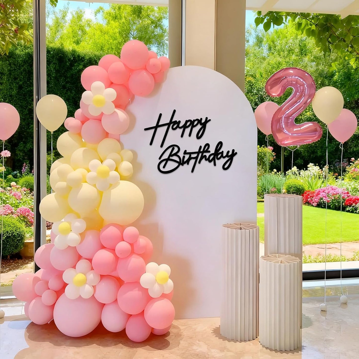 Happy Birthday Sign for Arch Backdrop - Felt Happy Birthday Letters Banner & Sign for Girls, Boys & Adults' Birthday Party Balloon Arch Decorations (Glitter Black)