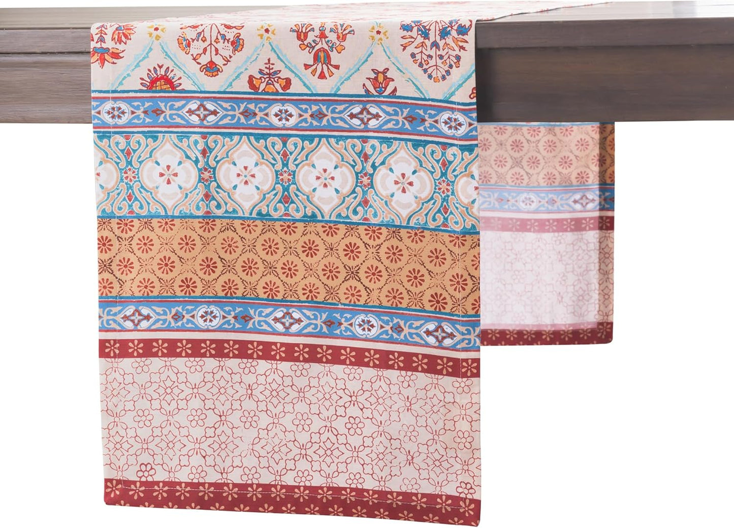 Maison d' Hermine Table Runner 100% Cotton Single Layer Table Runners 72 inches Long for Thanksgiving Christmas Decorations Home Kitchen Dining Party Wedding (Romane, 14.5" x 72")