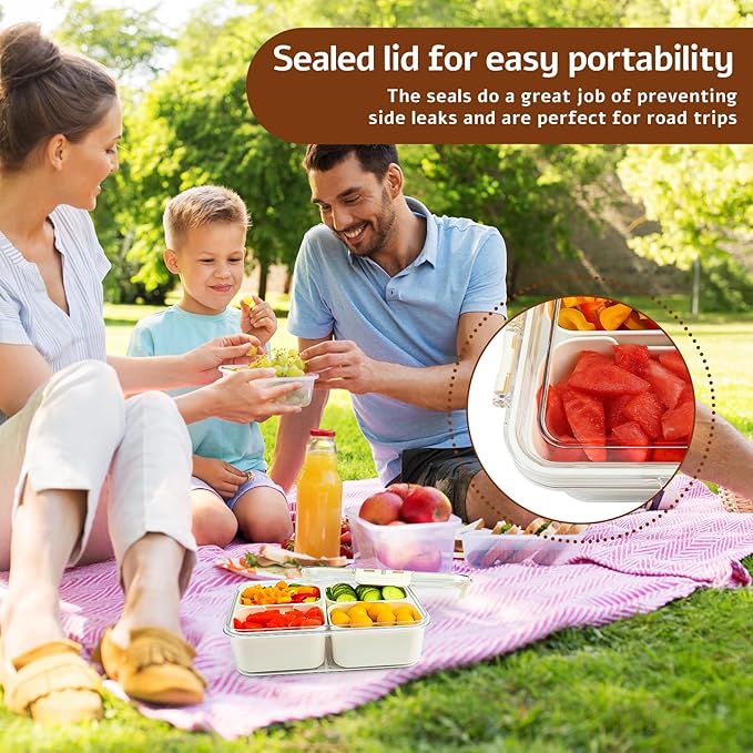 Small Snackle Box Container with Lid,Travel Charcuterie Box with Handle - Organizer for Candy, Fruit, Nuts, Veggies, Snacks,Beach Snack Box Containers,Portable Lunch Box-2Pack