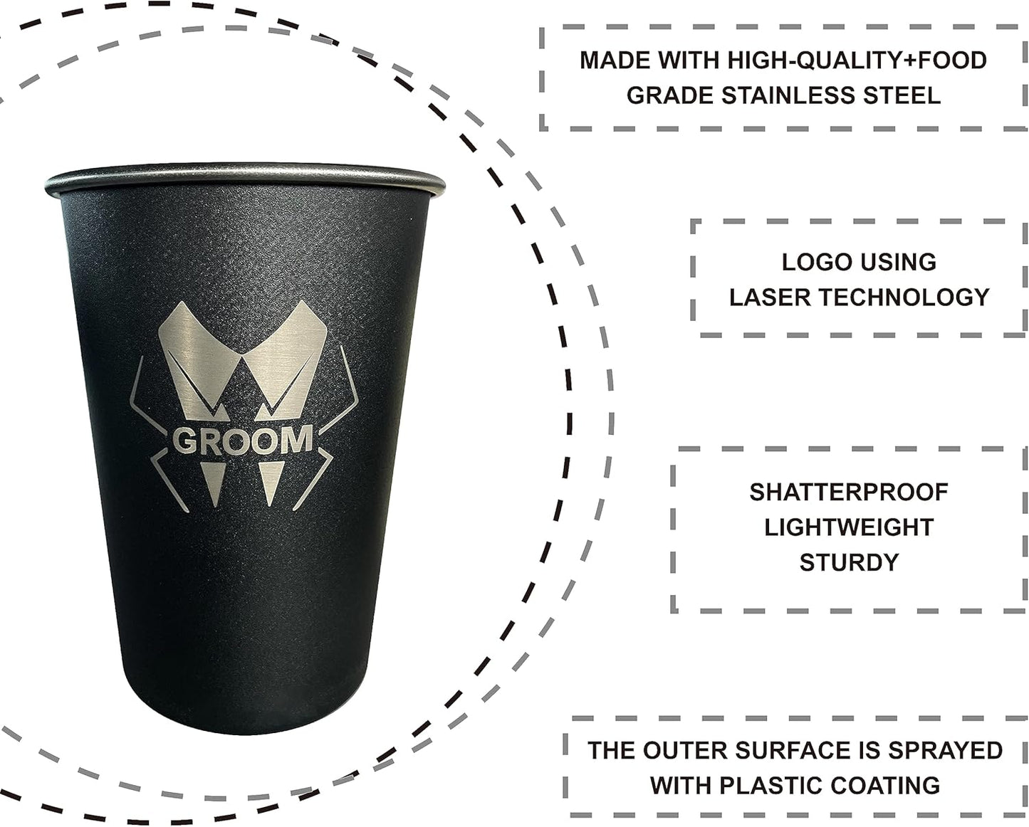 TEAM GROOM Groomsmen Gifts Cups 8 pcs Bachelor Party Favors Groomsmen Tumblers(LJ-Bold)