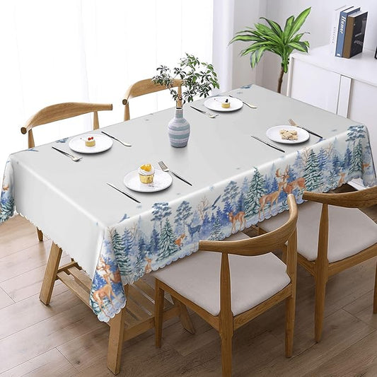 YCness Patchwork Geometric Grids Tablecloth, Christmas Seasonal Colorful Red Green Table Cover for Dinner Birthday Holiday Party Kitchen Colorful Red White Table Decor 60x120 Inch Rectangle