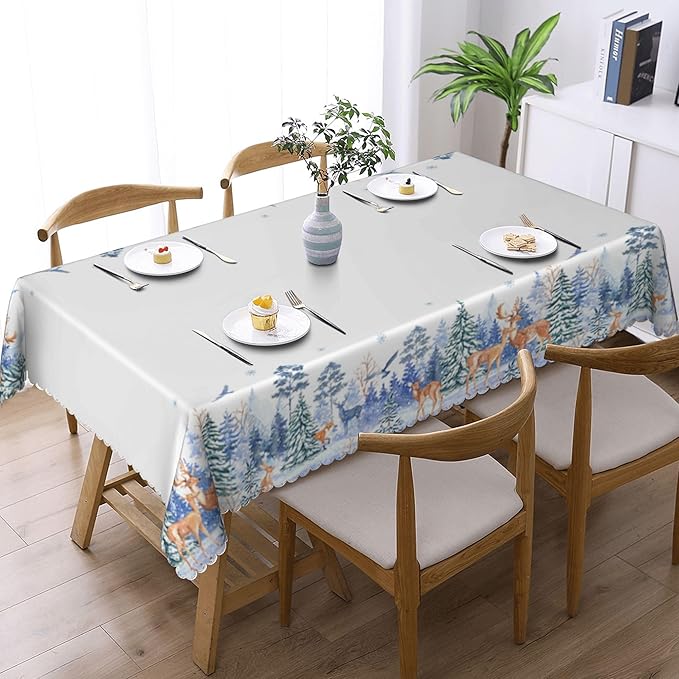 YCness Patchwork Geometric Grids Tablecloth, Christmas Seasonal Colorful Red Green Table Cover for Dinner Birthday Holiday Party Kitchen Colorful Red White Table Decor 60x90 Inch Rectangle