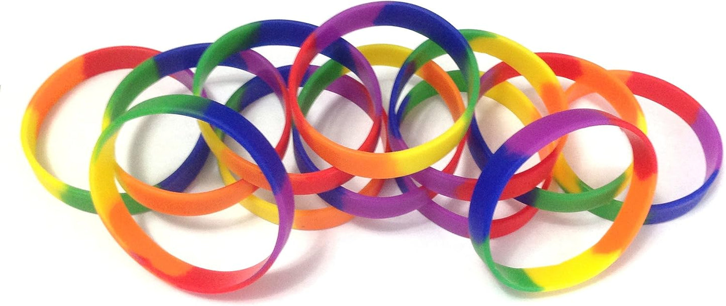 TheAwristocrat 1 Dozen (12) Multi-Pack Blank Rubber Wristbands Silicone Bracelets - Select from a Variety of Colors
