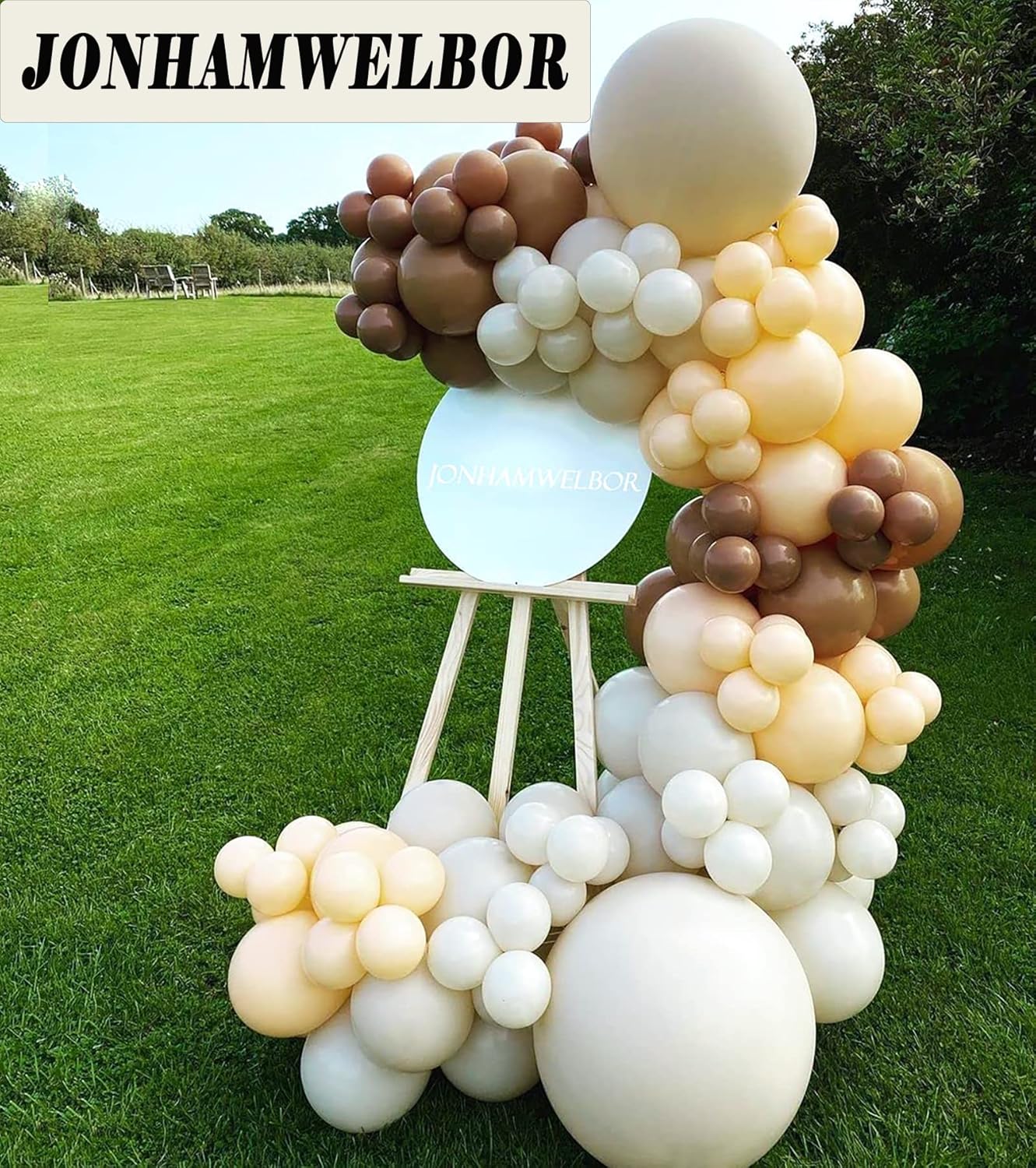 Jonhamwelbor Sand White Balloons 12 inch 100 Pack Matte Cream Ivory Color Latex Helium Balloons for Wedding Birthday Baby Shower Decorations