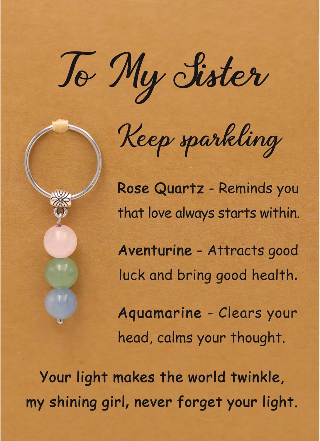 PRCOLUX Natural Healing Crystal Keychain Gifts for Women, Best Friend, Mom, Aunt, Wife Birthday Christmas Graduation Gifts