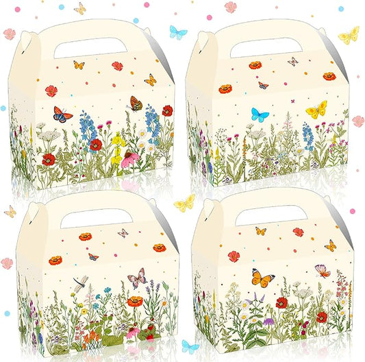 JeVenis Wildflower Party Treat Boxes Flower Party Favor Gift Box forFloral Printed Candy Treat Box Wedding Party Bridal Shower Boxes