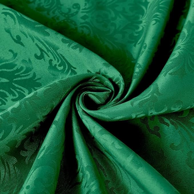 SASTYBALE Rectangle Jacquard Tablecloth, Damask Table Cloth SpillProof Wrinkle Resistant Tablecloths, Soft Polyester Oblong Table Cover for Kitchen, Dinner, Parties (Dark Green, 60X102)
