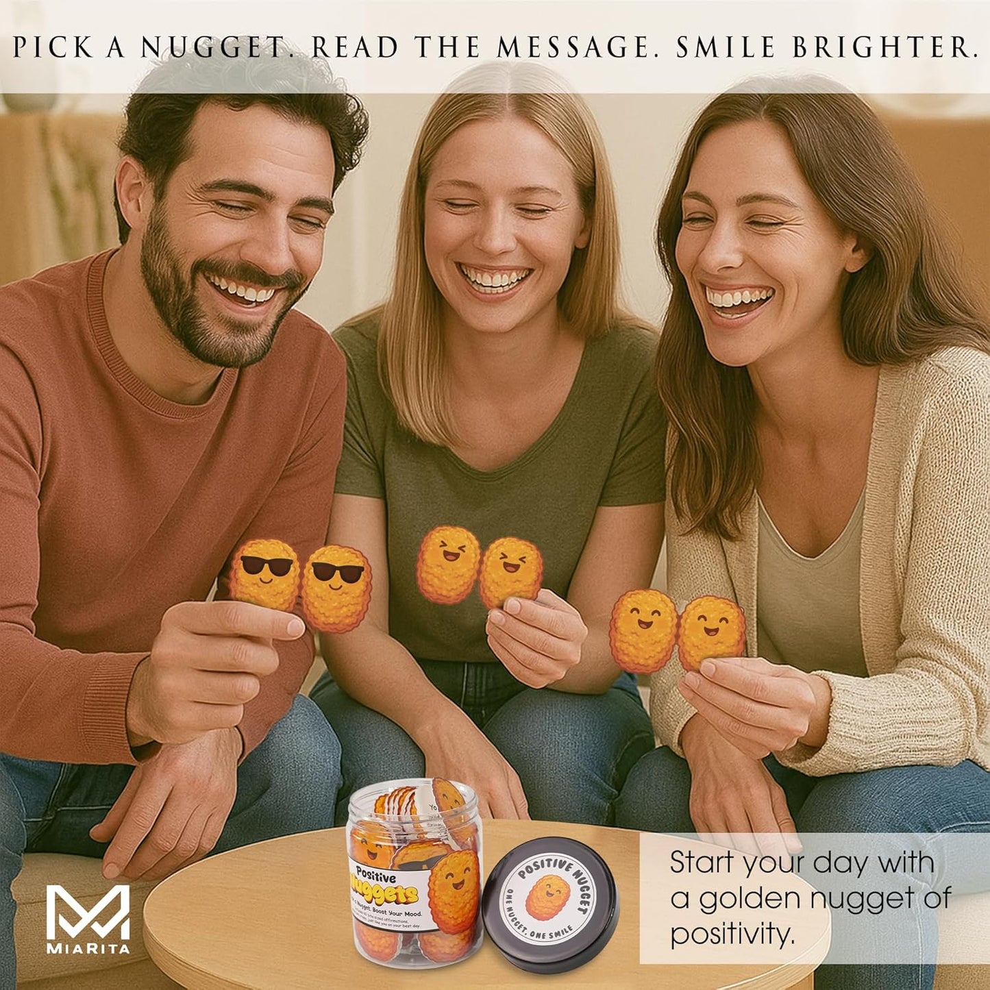 Emotional Supports Nuggets Jar, 60 Positive Chicken Nuggets Cards for Women, Teen Girl Room Decor, Teen Girl Gifts Trendy Stuff, White Elephant Gifts, Back to School Gifts