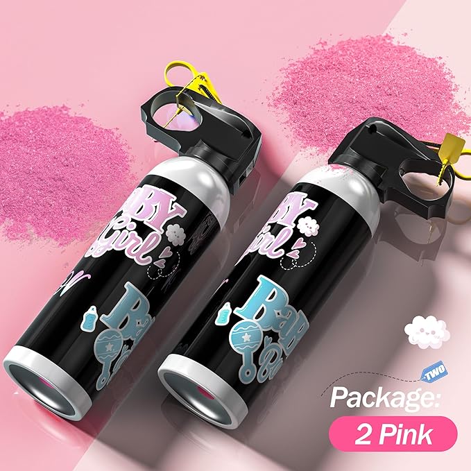 POPUPARTY Gender Reveal Fire Extinguisher Color Blasters, 2 Pink Blasters, Gender Reveal Ideas for Girl Gender Reveal Decor
