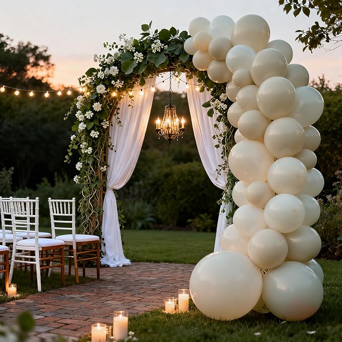 Sand White Balloons 100 Pack 12 Inch White Sand Latex Party Boho Balloons for Baby Shower Birthday Wedding Gender Reveal Graduation Anniversary Engagement Bridal Shower Party Decorations