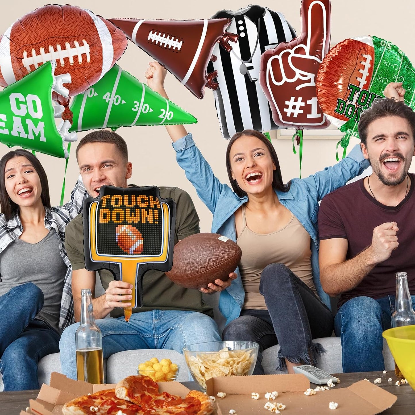 Football Party Decorations Football Shaped Foil Balloons,Touchdown Balloons for Football Game Tailgate Party Decorations